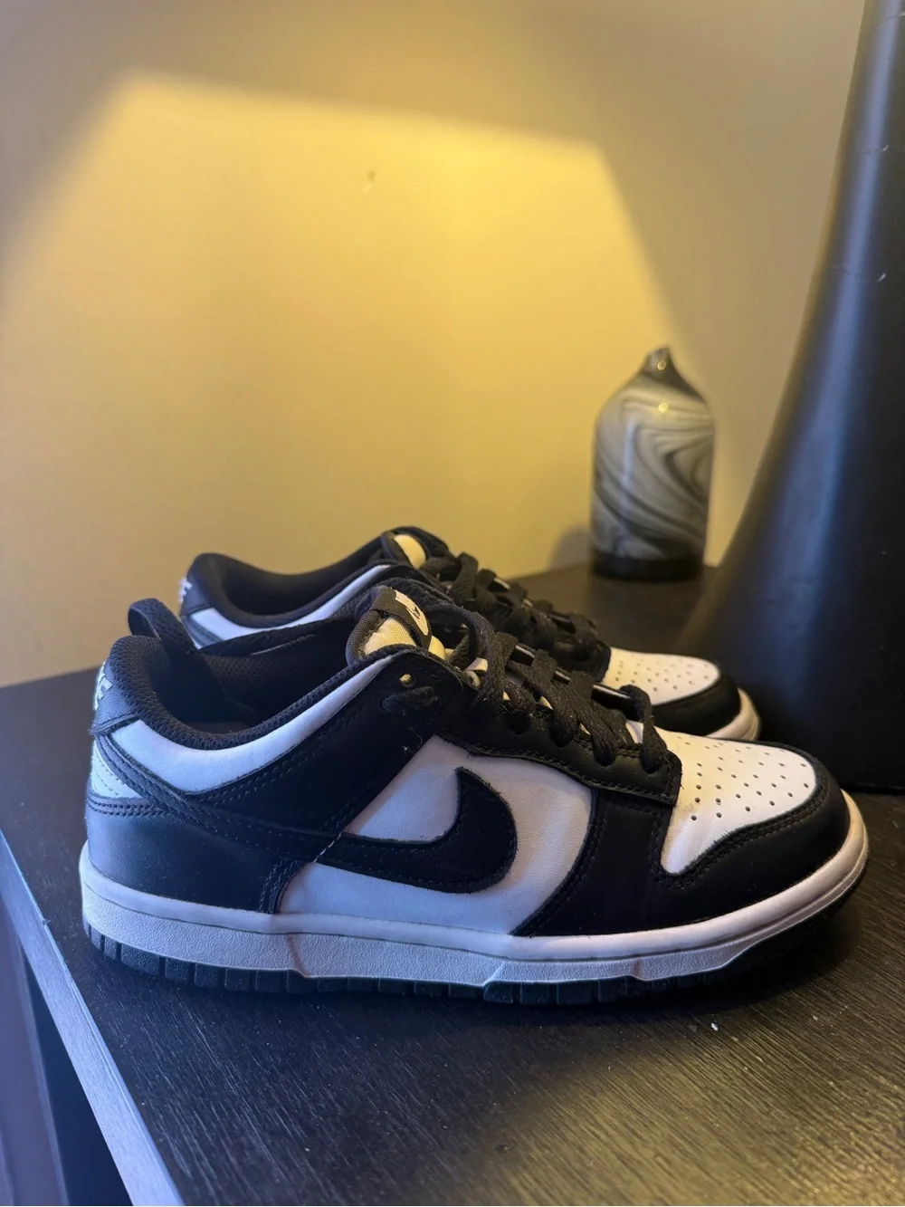 Black and white nike dunks